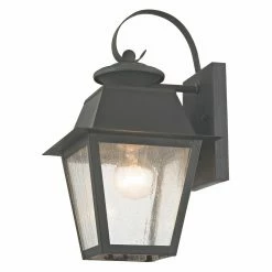 Budget 🎁 Livex Lighting 7 - 12 In. Livex Mansfield 2162-61 1-Light Outdoor Wall Lantern In Charcoal 🌟 12 Budget 🎁 Livex Lighting 7 - 12 In. Livex Mansfield 2162-61 1-Light Outdoor Wall Lantern In Charcoal 🌟 -Trans Globe Shop detail2LXL1449