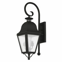 Coupon 😀 Livex Lighting 25 - 30 In. Livex Amwell 2551-04 Outdoor Wall Lantern - 26H In. Black ✔️ -Trans Globe Shop detail3LXL088
