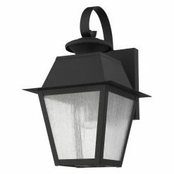 Deals 🤩 Livex Lighting 7 - 12 In. Livex Mansfield 2162-04 1-Light Outdoor Wall Lantern In Black 😍 -Trans Globe Shop detail3LXL1447