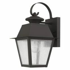 Discount ✨ Livex Lighting 7 - 12 In. Livex Mansfield 2162-07 1-Light Outdoor Wall Lantern In Bronze 🎁 -Trans Globe Shop detail3LXL1448