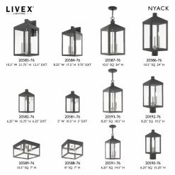 Hot Sale ⭐ 7 - 12 In. Livex Lighting Nyack 2058 Outdoor Wall Light 🎁 -Trans Globe Shop detail4LXL3433