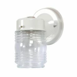Discount 🥰 7 - 12 In. Design House Jelly Jar Indoor/Outdoor Wall Light 👍 -Trans Globe Shop detailDHIC773