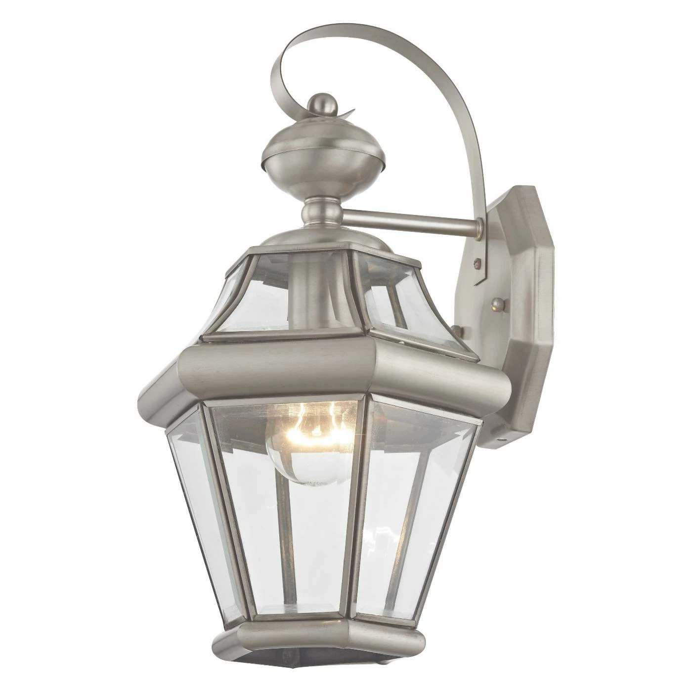 Hot Sale ๐ฅ Livex Lighting 13 - 18 In. Livex Georgetown 2161-91 Outdoor Wall Lantern - 15H In. Brushed Nickel ๐คฉ 5 Hot Sale ๐ฅ Livex Lighting 13 - 18 In. Livex Georgetown 2161-91 Outdoor Wall Lantern - 15H In. Brushed Nickel ๐คฉ - Image 3