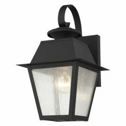 Deals 🤩 Livex Lighting 7 - 12 In. Livex Mansfield 2162-04 1-Light Outdoor Wall Lantern In Black 😍 -Trans Globe Shop detailLXL1447