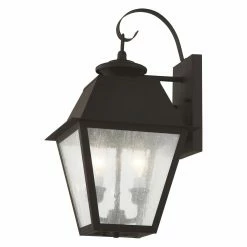 Best reviews of 🔔 Livex Lighting 13 - 18 In. Livex Mansfield 2165-07 2-Light Outdoor Wall Lantern In Bronze ⭐ -Trans Globe Shop detailLXL1457