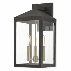 Flash Sale 😉 13 - 18 In. Livex Lighting Nyack 20584 3 Light Outdoor Wall Lantern 🧨 -Trans Globe Shop detailLXL3270