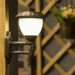 Buy 🤩 7 - 12 In. LuxenHome Sconce Hurricane Lantern Solar Light 🛒 -Trans Globe Shop detailWINH074