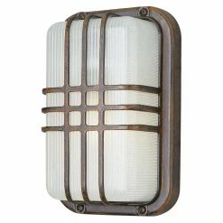 Discount 🛒 Trans Globe Lighting 7 - 12 In. Trans Globe Energy Saver PL-41104 Rectangle Bulkhead Wall/Ceiling Light - 10H In. 👏