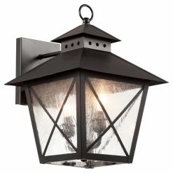 Best Pirce ✔️ Trans Globe Lighting 13 - 18 In. Trans Globe Chimney Vented 40172 Wall Lantern - Black - 14.5H In. 🥰