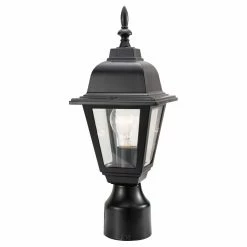 Best Sale 👏 7 - 12 In. Design House 507509 Maple Street Outdoor Post Light - 6 X 16 In. - Black Die-Cast Aluminum Finish 🥰