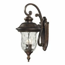 Coupon 🛒 25 - 30 In. ELK Lighting Lafayette 45022/3 3-Light Outdoor Wall Sconce 🤩