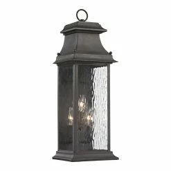 Coupon 😀 19 - 24 In. ELK Lighting Forged Provincial 4705 3-Light Outdoor Wall Sconce 🎉