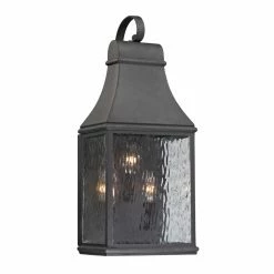 Cheapest 🔥 19 - 24 In. ELK Lighting Forged Jefferson 4707 3-Light Outdoor Wall Sconce 👍