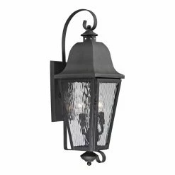 Hot Sale 🔥 25 - 30 In. ELK Lighting Forged Brookridge 47102/3 3-Light Outdoor Wall Sconce 😀