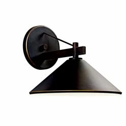 Best Pirce 😀 7 - 12 In. Kichler 49061OZ Ripley 1-Light Outdoor Wall Light - 9.87H In. Bronze 😍