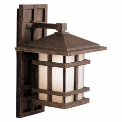 New ❤️ 13 - 18 In. Kichler Cross Creek Outdoor Wall Lantern - 16H In. Aged Bronze 🤩