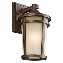Top 10 🔥 13 - 18 In. Kichler Atwood 490 Outdoor Wall Lantern - Brown Stone 😀