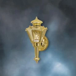 Cheap 😍 7 - 12 In. Kichler 940 Outdoor Wall Lantern - Polished Brass 😉