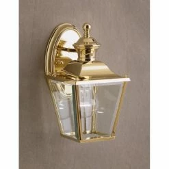 Cheapest 🔔 19 - 24 In. Kichler Bay Shore 971 Outdoor Wall Lantern - Polished Brass 👏