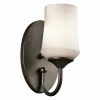 Discount 👍 7 - 12 In. Kichler Aubrey 45568 Wall Sconce 💯 -Trans Globe Shop masterKIC4776