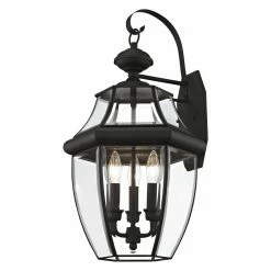 Top 10 👍 Livex Lighting 19 - 24 In. Livex Monterey 2351-04 Outdoor Wall Lantern - 22.5H In. Black ⌛
