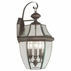 Cheap 🔔 Livex Lighting 19 - 24 In. Livex Monterey 2351-07 Outdoor Wall Lantern - 22.5H In. Bronze 🧨