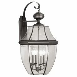 Wholesale 🤩 Livex Lighting 25 - 30 In. Livex Monterey 2356-04 Outdoor Wall Lantern - 30H In. Black 👍