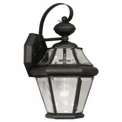 Best Pirce 🛒 Livex Lighting 13 - 18 In. Livex Georgetown 2161-04 Outdoor Wall Lantern - 15H In. Black 🎉