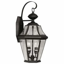 Buy ⌛ Livex Lighting 19 - 24 In. Livex Georgetown 2261-04 Outdoor Wall Lantern - 20.75H In. Black 😍