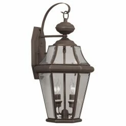 Deals 🥰 Livex Lighting 19 - 24 In. Livex Georgetown 2261-07 Outdoor Wall Lantern - 20.75H In. Bronze 😀