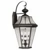 Promo 🧨 Livex Lighting 19 - 24 In. Livex Georgetown 2361-04 Outdoor Wall Lantern - 24H In. Black ⌛ -Trans Globe Shop masterLXL031