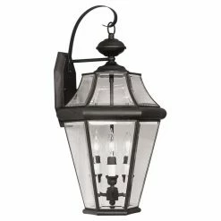 Promo 🧨 Livex Lighting 19 - 24 In. Livex Georgetown 2361-04 Outdoor Wall Lantern - 24H In. Black ⌛