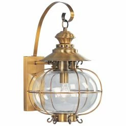 Flash Sale ⌛ Livex Lighting 19 - 24 In. Livex Harbor 2223-22 Outdoor Wall Lantern - 20H In. Flemish Brass ⭐