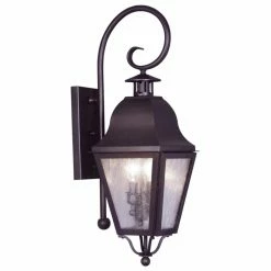 Cheap 🧨 Livex Lighting 25 - 30 In. Livex Amwell 2551-07 Outdoor Wall Lantern - 26H In. Bronze 🌟