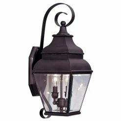 Buy 🥰 Livex Lighting 19 - 24 In. Livex Exeter 2591-07 Outdoor Wall Lantern - 21.5H In. Bronze ⌛
