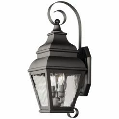 Best deal 🥰 Livex Lighting 19 - 24 In. Livex Exeter 2602-04 Outdoor Wall Lantern - 21.5H In. Black 👏