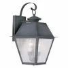 Budget 😀 Livex Lighting 13 - 18 In. Livex Mansfield 2165-61 2-Light Outdoor Wall Lantern In Charcoal ✔️ -Trans Globe Shop masterLXL1458