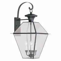 Promo ⭐ Livex Lighting 25 - 30 In. Livex Westover 2386-04 4-Light Outdoor Wall Lantern In Black 🥰
