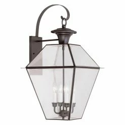 Brand new 🌟 Livex Lighting 25 - 30 In. Livex Westover 2386-07 4-Light Outdoor Wall Lantern In Bronze 😀