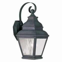 Top 10 👍 Livex Lighting Armed Sconces Livex Exeter 2601-61 1-Light Outdoor Wall Lantern In Charcoal 👍