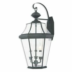 Top 10 🧨 19 - 24 In. Livex Lighting Georgetown 3 Light Outdoor Wall Lantern 🔥