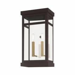 Outlet 🤩 13 - 18 In. Livex Lighting Hopewell 20704 2 Light Outdoor Wall Lantern ⌛