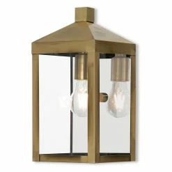 Outlet ✔️ 7 - 12 In. Livex Lighting Nyack 20582 1 Light Outdoor Wall Lantern 😀
