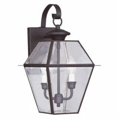 Best Pirce 🔔 Livex Lighting 13 - 18 In. Livex Westover 2281-02 Outdoor Wall Lantern - Polished Brass - 9W In. 🥰
