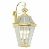 New 👏 Livex Lighting 19 - 24 In. Livex Georgetown 2361-02 Outdoor Wall Lantern - Polished Brass - 13W In. ⌛ -Trans Globe Shop masterLXL963