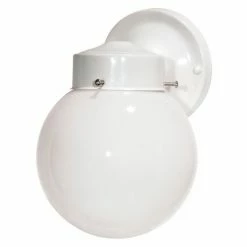 Best Pirce 🌟 Armed Sconces Nuvo 6 In. White Globe Porch Wall Light ❤️