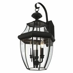 Top 10 👍 Livex Lighting 19 - 24 In. Livex Monterey 2351-04 Outdoor Wall Lantern - 22.5H In. Black ⌛ -Trans Globe Shop scaleLXL007