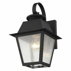 Deals 🤩 Livex Lighting 7 - 12 In. Livex Mansfield 2162-04 1-Light Outdoor Wall Lantern In Black 😍 -Trans Globe Shop scaleLXL1447