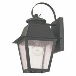 Budget 🎁 Livex Lighting 7 - 12 In. Livex Mansfield 2162-61 1-Light Outdoor Wall Lantern In Charcoal 🌟 13 Budget 🎁 Livex Lighting 7 - 12 In. Livex Mansfield 2162-61 1-Light Outdoor Wall Lantern In Charcoal 🌟 -Trans Globe Shop scaleLXL1449